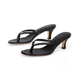 Rachel 55 Heeled Sandal in Black Nappa Leather
