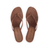 Rachel 55 Heeled Sandal in Chestnut Suede Leather