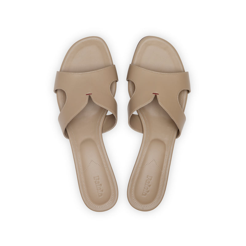 Group Made-To-Order (GMTO) Yumi 35 Heeled Sandal in Classic Tortora Leather