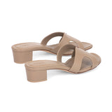 Yumi 35 Heeled Sandal in Taupe Nappa Leather