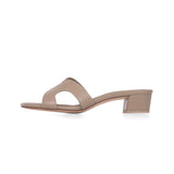 Yumi 35 Heeled Sandal in Taupe Nappa Leather