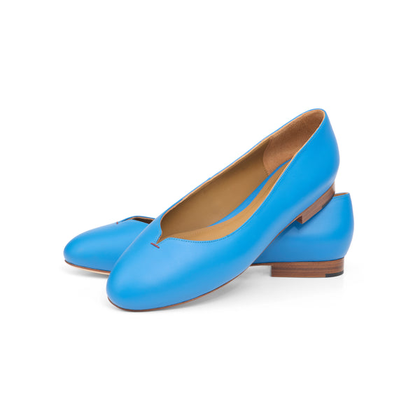 Group Made-To-Order (GMTO) Yumi Ballet Flat in Azure Nappa Leather
