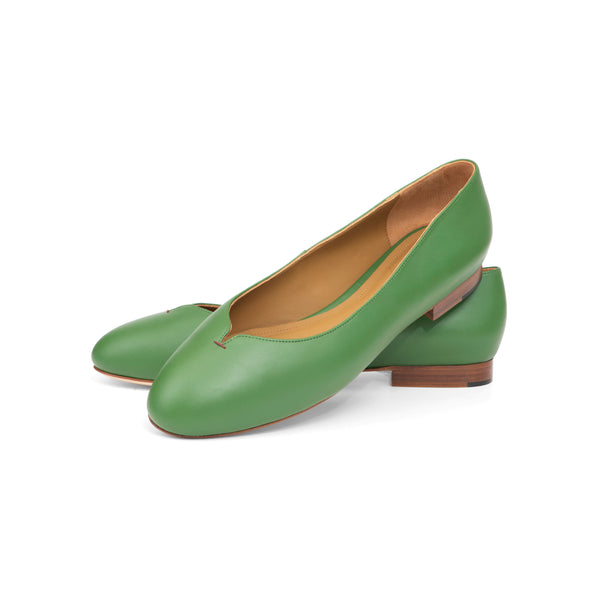 Group Made-To-Order (GMTO) Yumi Ballet Flat in Forest Green Nappa Leather
