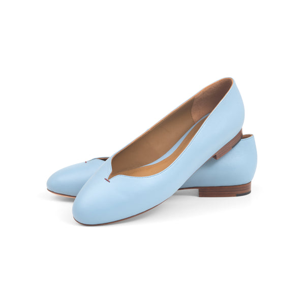 Yumi Ballet Flat in Sky Blue Nappa Leather