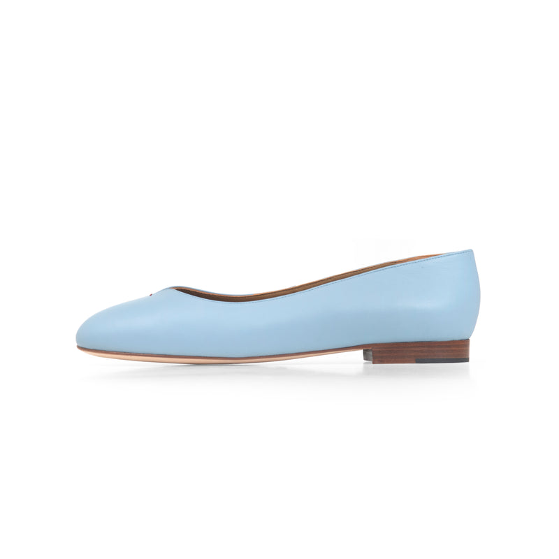 Yumi Ballet Flat in Sky Blue Nappa Leather