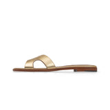 Yumi Slide in Metallic Gold Leather