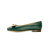 Cherie Ballet Flat in Classic Bottiglia and Embossed Gold Lizard Leather