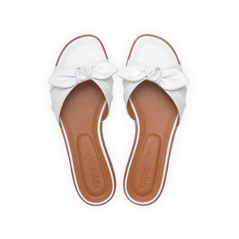 Cherie Slide in Classic White Leather