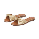 Cherie Slide in Metallic Gold Nappa Leather
