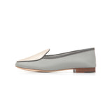 Claudia Loafer in Grey and Embossed Silver Lizard Leather