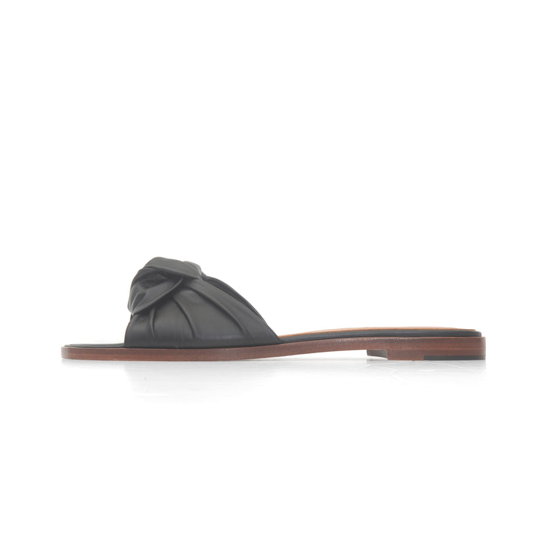 Gisele Slide in Black Nappa Leather