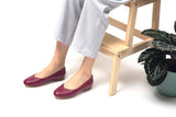 Yumi Ballet Flat in Classic Prugna Leather