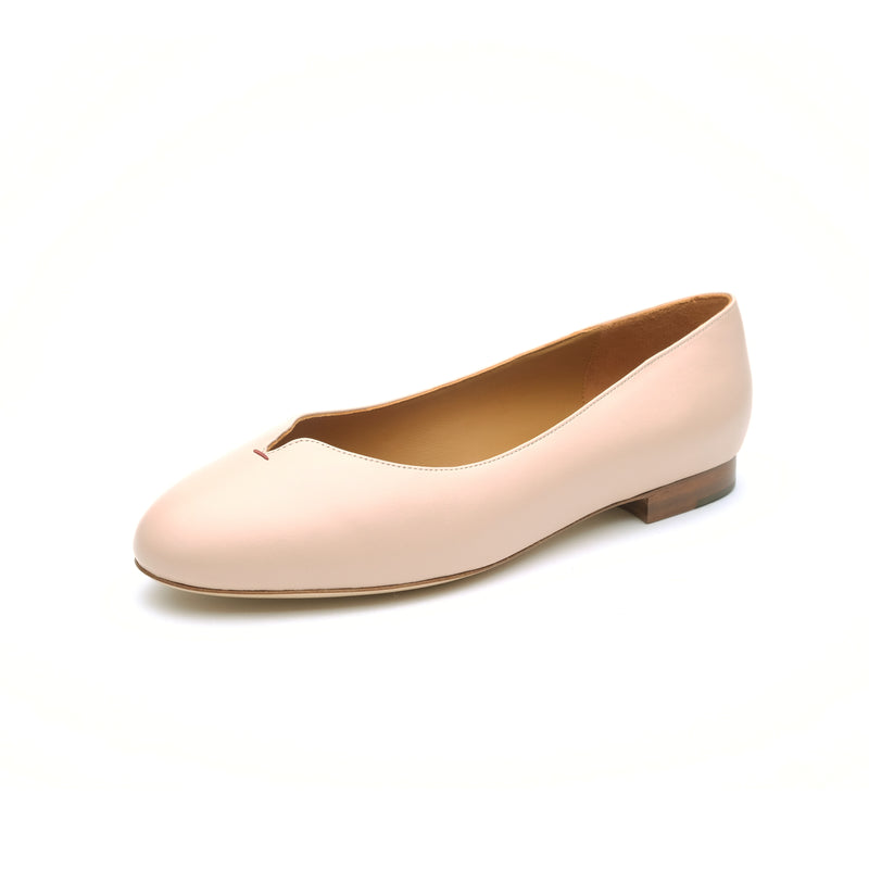 Yumi Ballet Flat in Classic Beige Leather