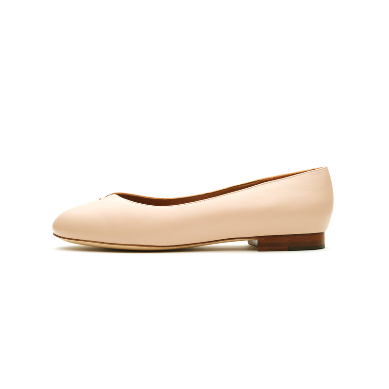 Yumi Ballet Flat in Classic Beige Leather