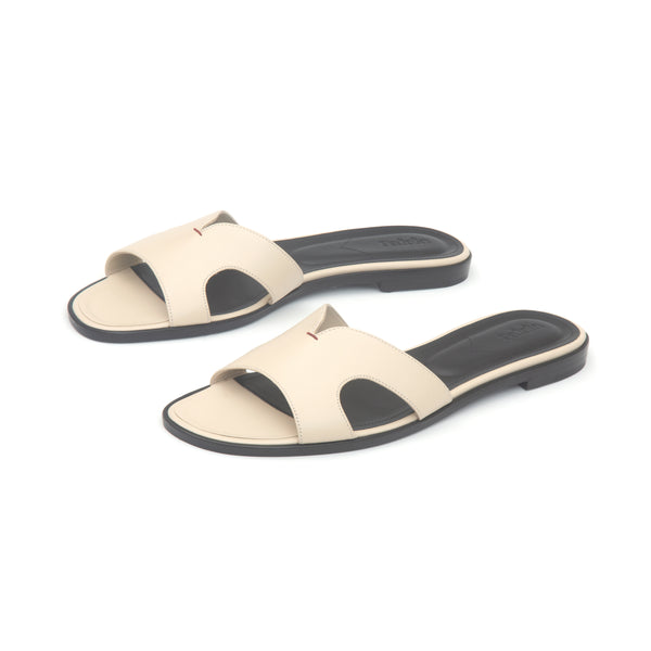 Yumi Slide in Classic Ivory Leather