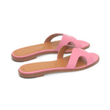 Yumi Slide in Classic Pink Leather